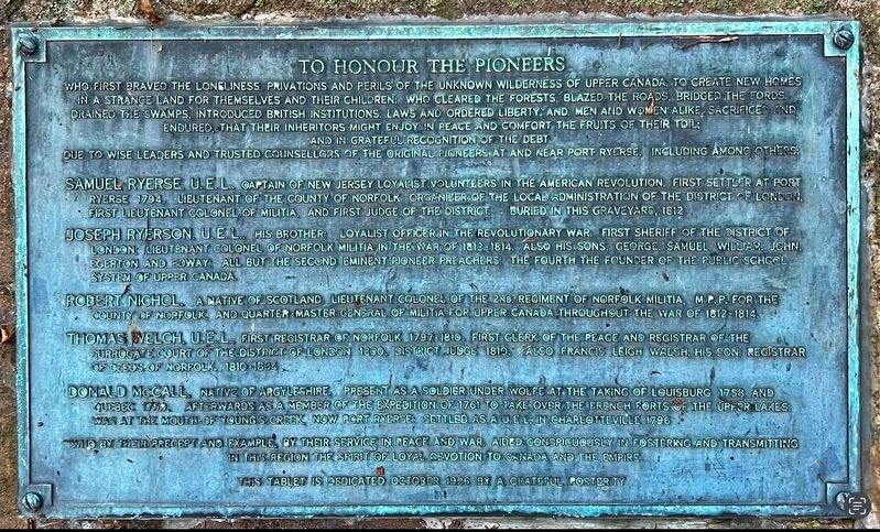 To Honour the Pioneers Marker image. Click for full size.
