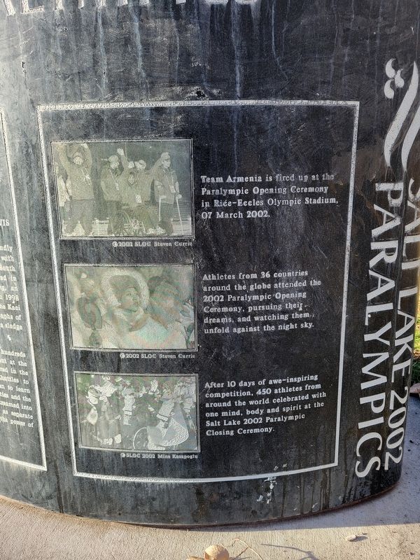 Salt Lake 2002 Paralympics Marker, Side Two image. Click for full size.