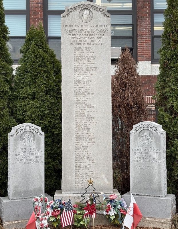 Five Holy Martyrs Parish Veterans Memorial Marker image. Click for full size.