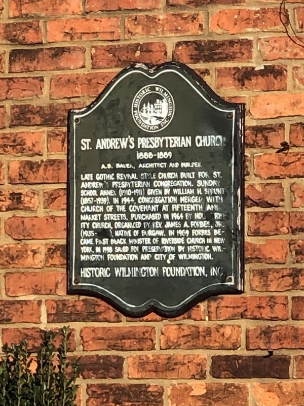 St. Andrew's Presbyterian Church Marker image. Click for full size.
