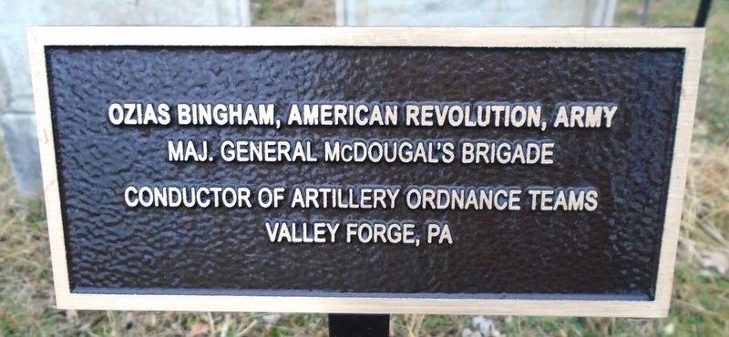 Ozias Bingham, American Revolution, Army Marker image. Click for full size.