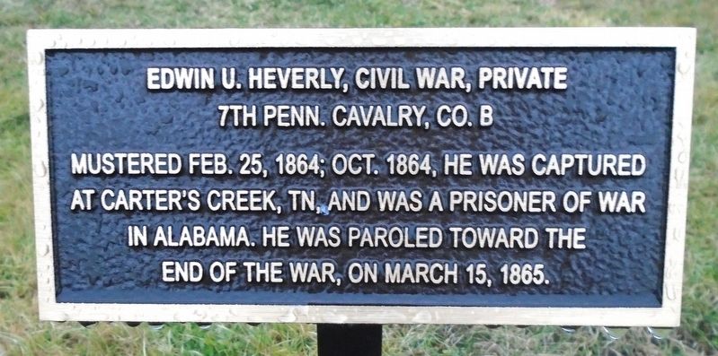 Edwin U. Heverly, Civil War, Private Marker image. Click for full size.