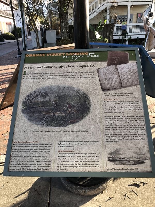 Underground Railroad Activity in Wilmington, N.C. Marker image. Click for full size.