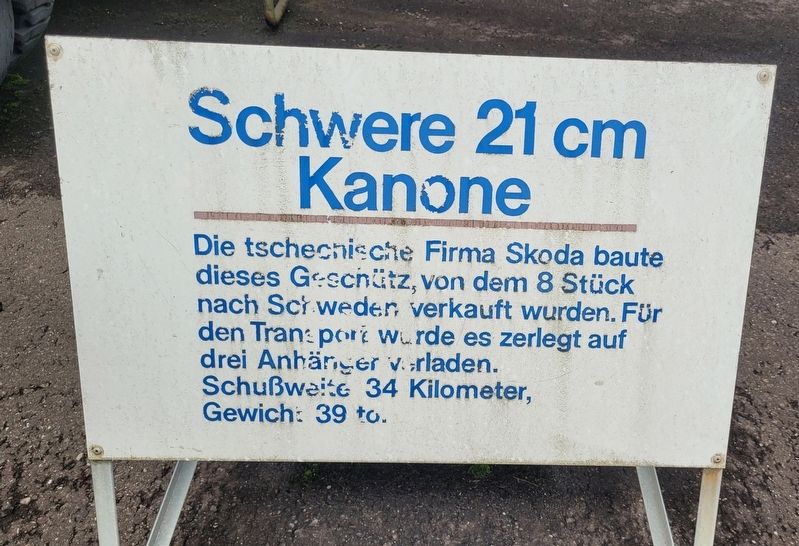 Schwere 21 cm Kanone / Heavy 21 cm Cannon Marker. Click for full size. Schwere 21 cm Kanone / Heavy 21 cm Cannon Marker image. Click for full size.