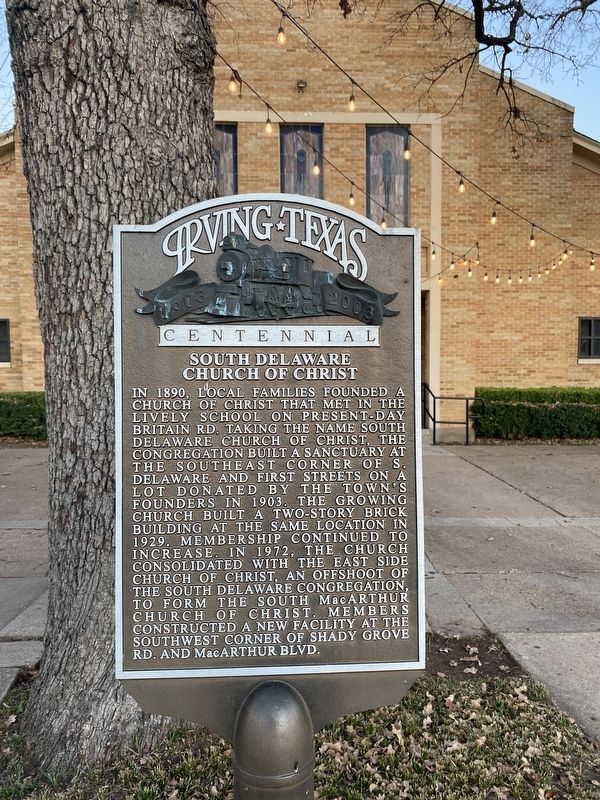 South Delaware Church of Christ Marker. Click for full size. South Delaware Church of Christ Marker image. Click for full size.