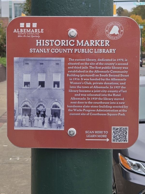Stanly County Library Marker image. Click for full size.