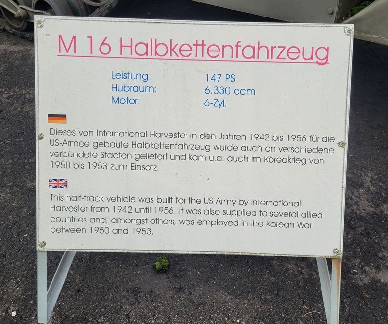M 16 Halbkettenfahrzeug / M16 Half-Track Vehicle Marker. Click for full size. M 16 Halbkettenfahrzeug / M16 Half-Track Vehicle Marker image. Click for full size.