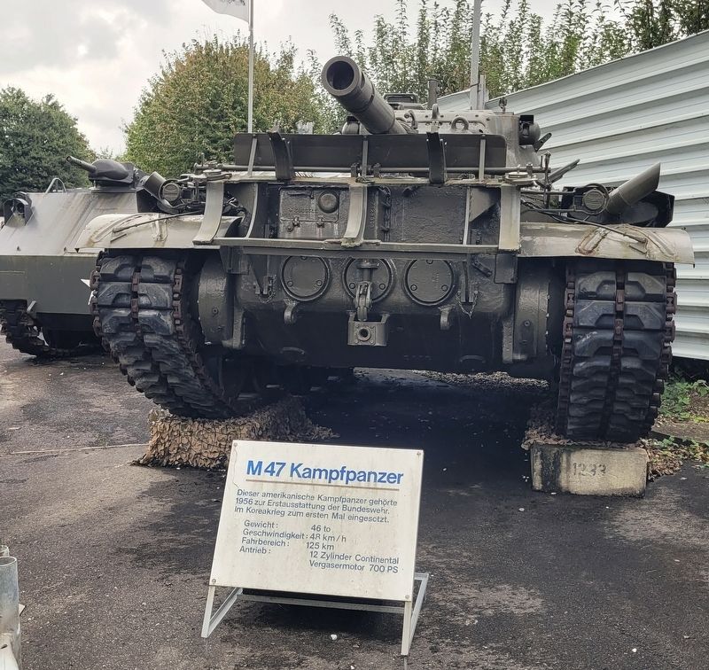 The front view of the M47 Battle Tank and Marker. Click for full size. The front view of the M47 Battle Tank and Marker image. Click for full size.
