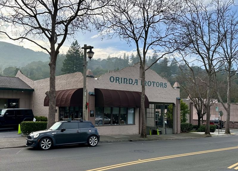 Orinda Motors Marker - wide view. Click for full size. Orinda Motors Marker - wide view image. Click for full size.