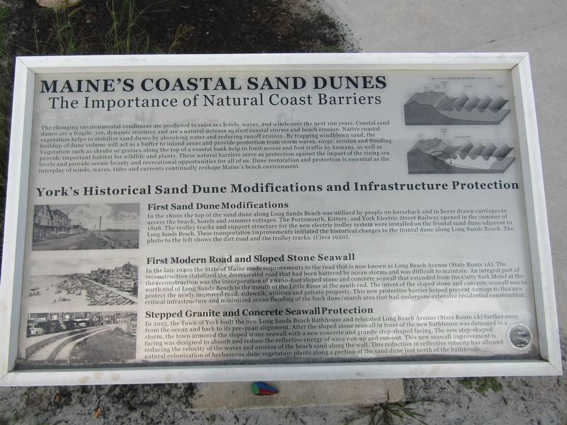Maine's Coastal Sand Dunes Marker image. Click for full size.
