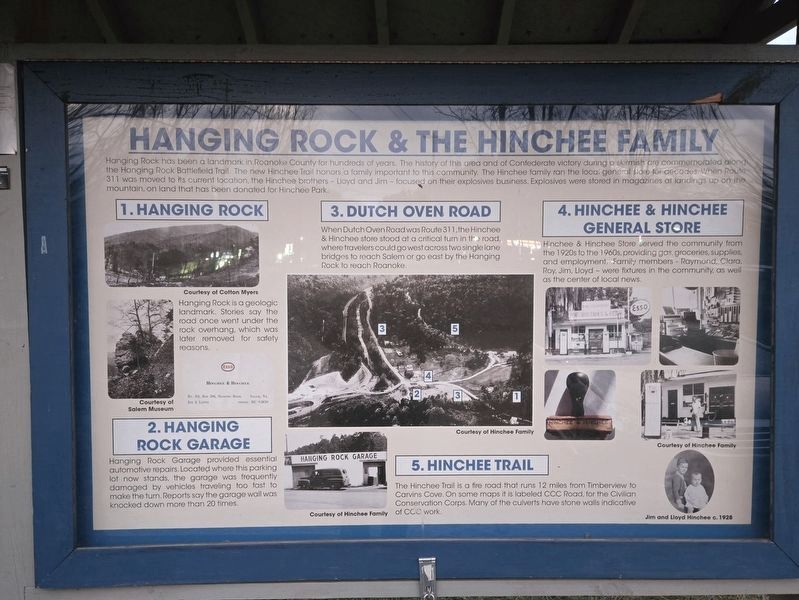 Hanging Rock & the Hinchee Family Marker image. Click for full size.