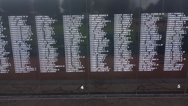 The Ohio Vietnam Veterans Memorial Wall Marker. Click for full size. The Ohio Vietnam Veterans Memorial Wall Marker image. Click for full size.