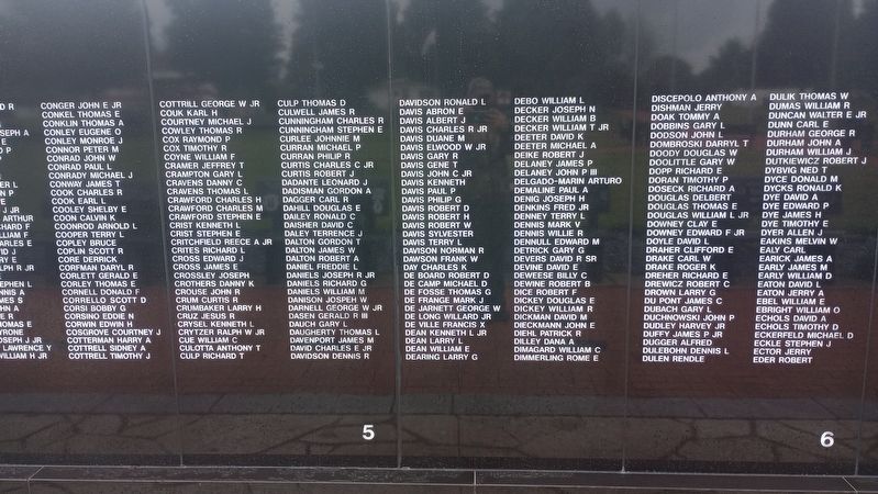 The Ohio Vietnam Veterans Memorial Wall Marker. Click for full size. The Ohio Vietnam Veterans Memorial Wall Marker image. Click for full size.