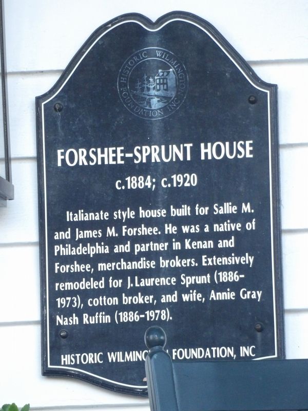 Forshee-Sprunt House Marker. Click for full size. Forshee-Sprunt House Marker image. Click for full size.