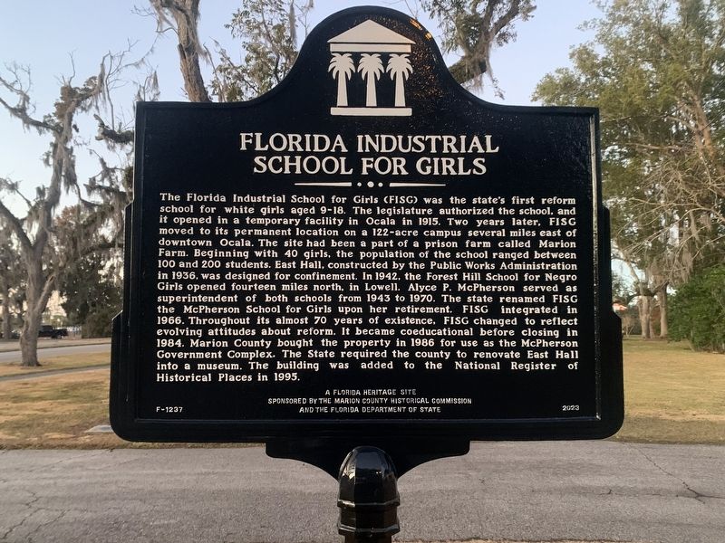 Florida Industrial school for Girls Marker. Click for full size. Florida Industrial school for Girls Marker image. Click for full size.