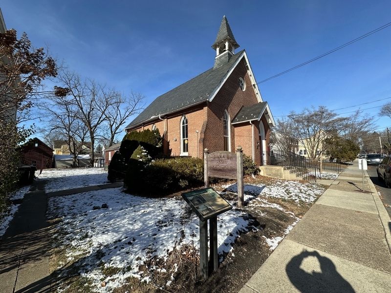 St. Mark AME Zion Church Marker - wide view, with church image. Click for full size.