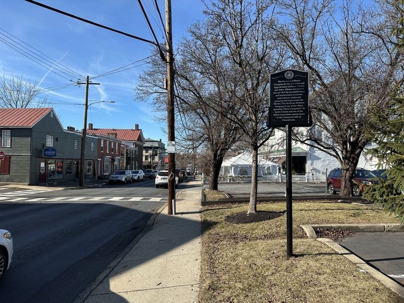 The Newtown Reliance Company Marker - wide view image. Click for full size.