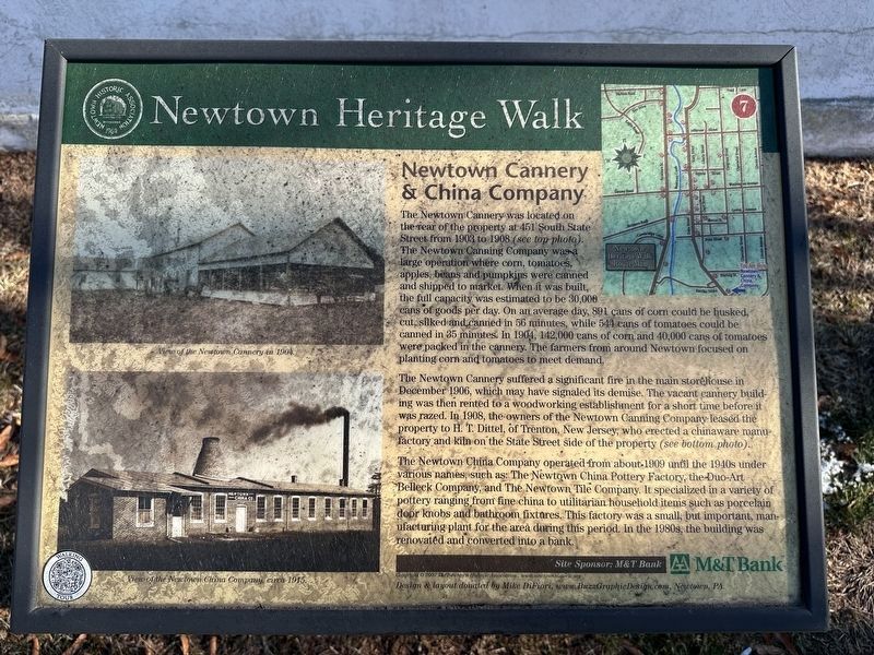 Newtown Cannery & China Company Marker. Click for full size. Newtown Cannery & China Company Marker image. Click for full size.
