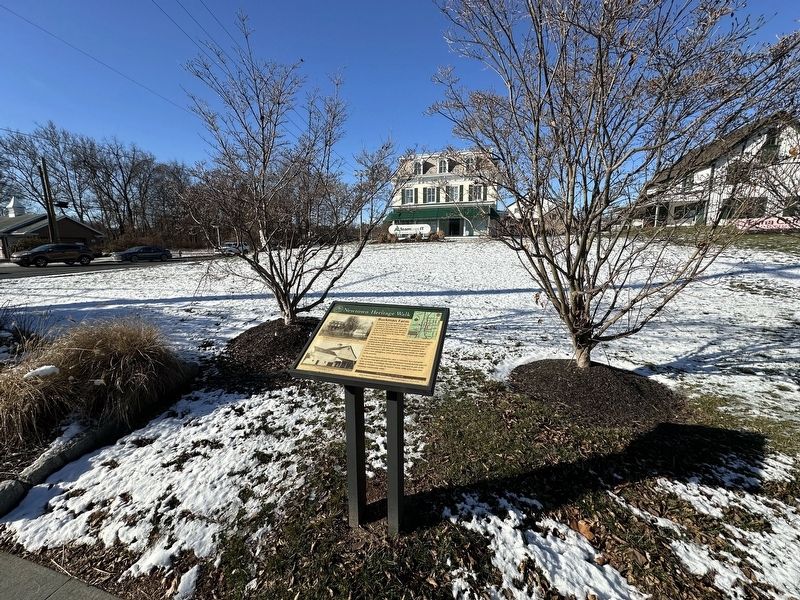 Buckman Farm Marker - wide view with house image. Click for full size.