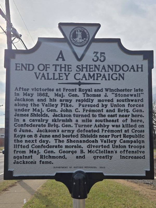 End of the Shenandoah Valley Campaign Marker. Click for full size. End of the Shenandoah Valley Campaign Marker image. Click for full size.
