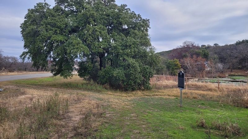 The view of the A.J. Rose Mill Marker along the highway image. Click for full size.