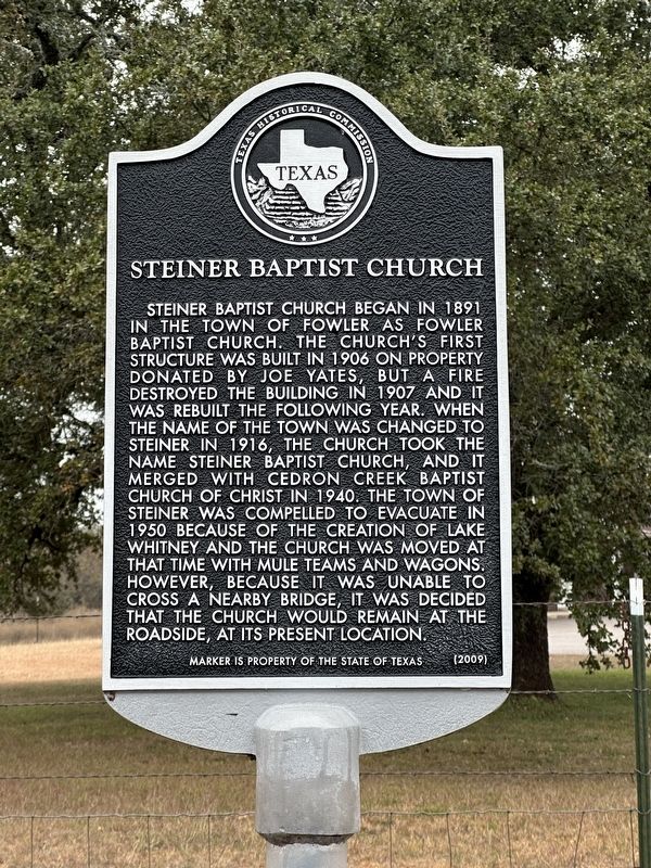 Steiner Baptist Church Marker image. Click for full size.