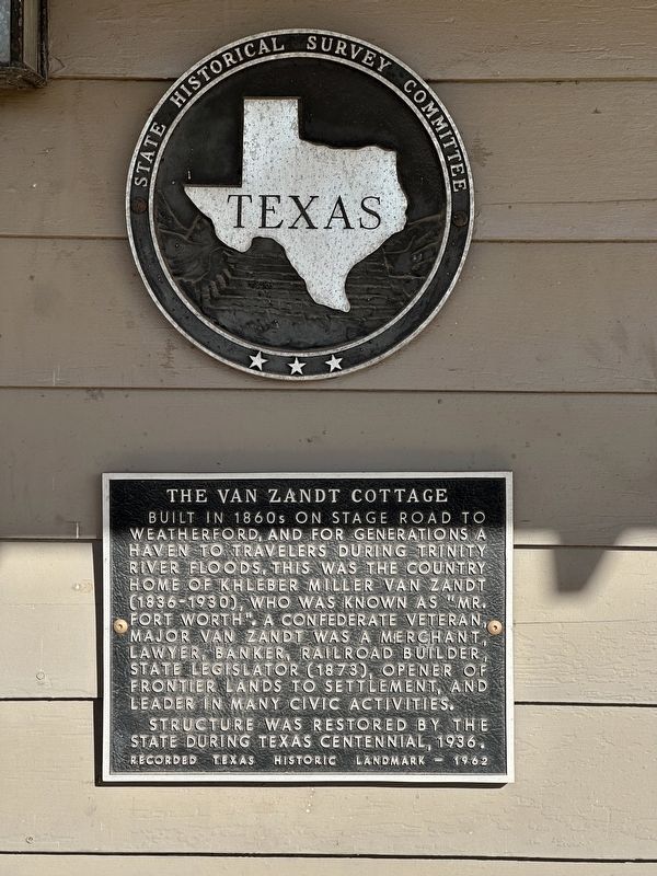 The Van Zandt Cottege Marker image. Click for full size.