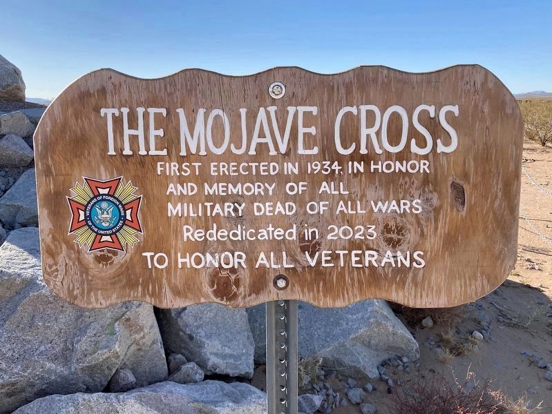 The Mojave Cross sign image. Click for full size.