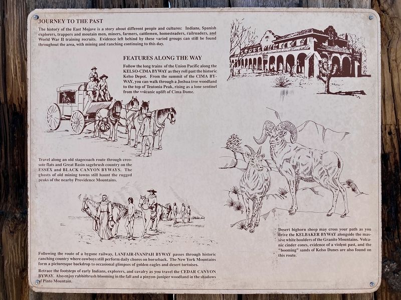 East Mojave History Marker. Click for full size. East Mojave History Marker image. Click for full size.