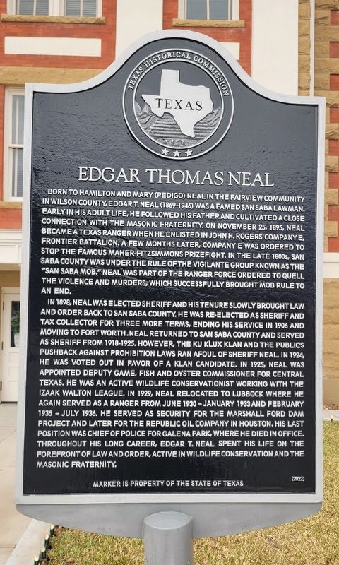 Edgar Thomas Neal Marker image. Click for full size.
