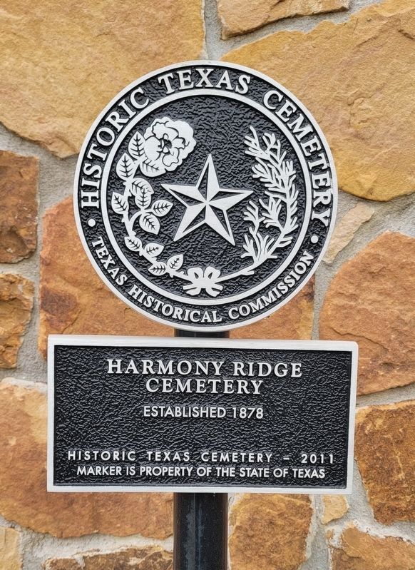 Harmony Ridge Cemetery Marker - Texas Historic Cemetery #17410 image. Click for full size.