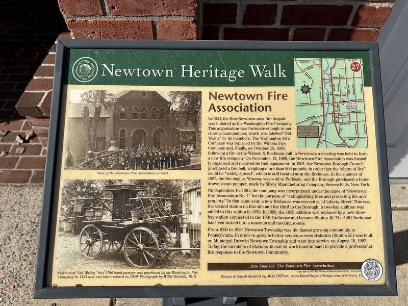 Newtown Fire Association Marker image. Click for full size.