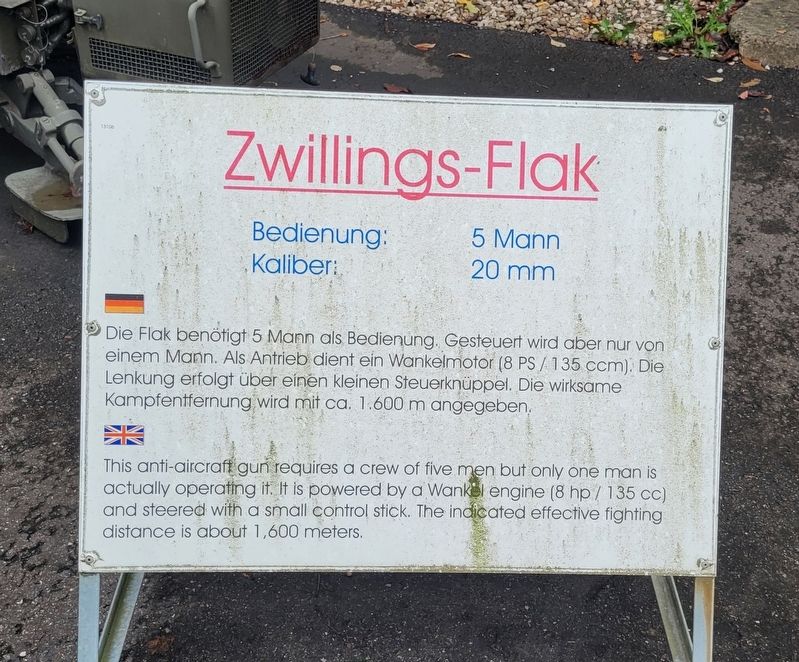 Zwillings-Flak / Twin anti-aircraft guns Marker. Click for full size. Zwillings-Flak / Twin anti-aircraft guns Marker image. Click for full size.