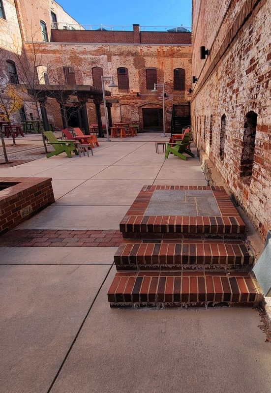 Horse Mounting Block, Pergola, and Preserved Brick Wall image. Click for full size.