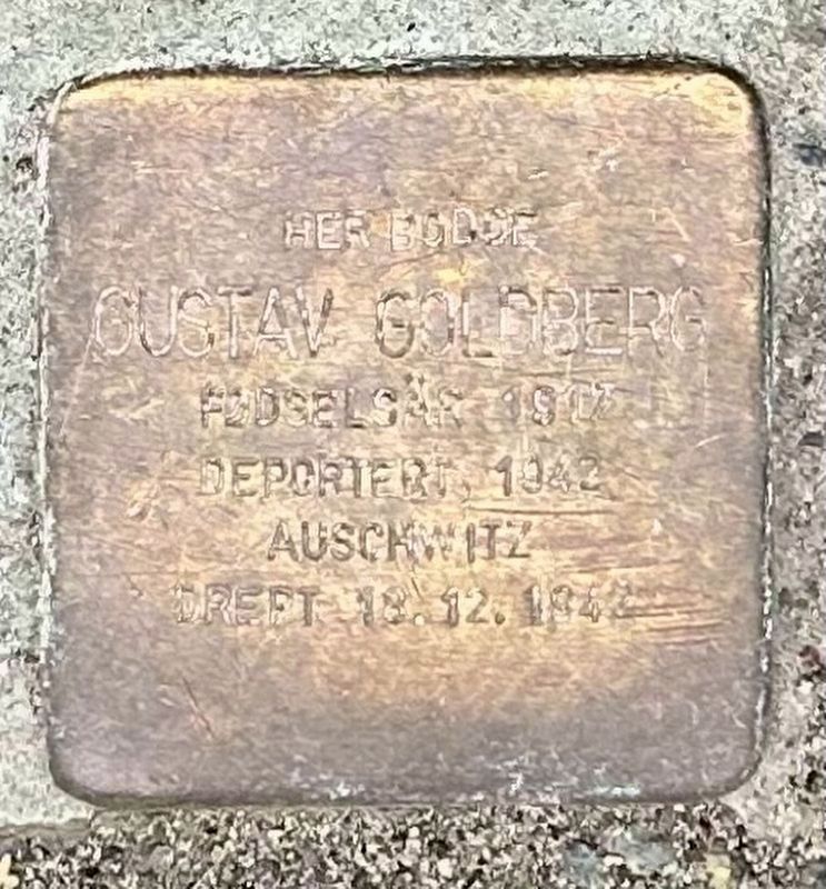 Gustav Goldberg stolperstein image. Click for full size.