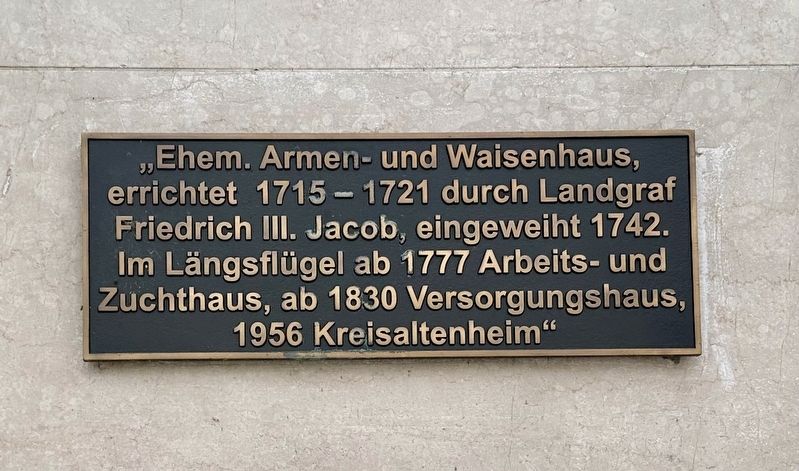 Ehemaliges Armen- und Waisenhaus / Former Poorhouse and Orphanage Marker image. Click for full size.