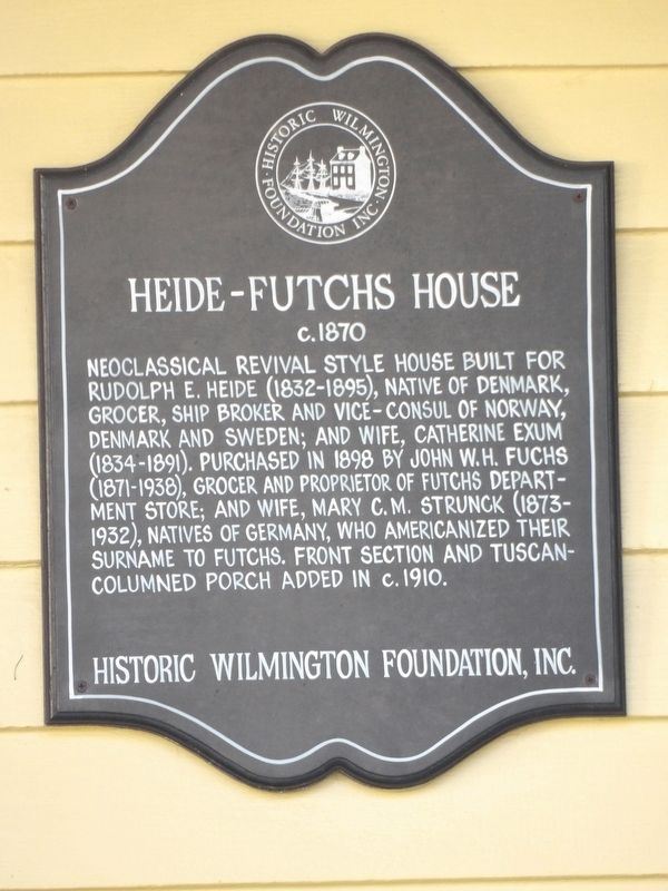 Heide-Futchs House Marker. Click for full size. Heide-Futchs House Marker image. Click for full size.