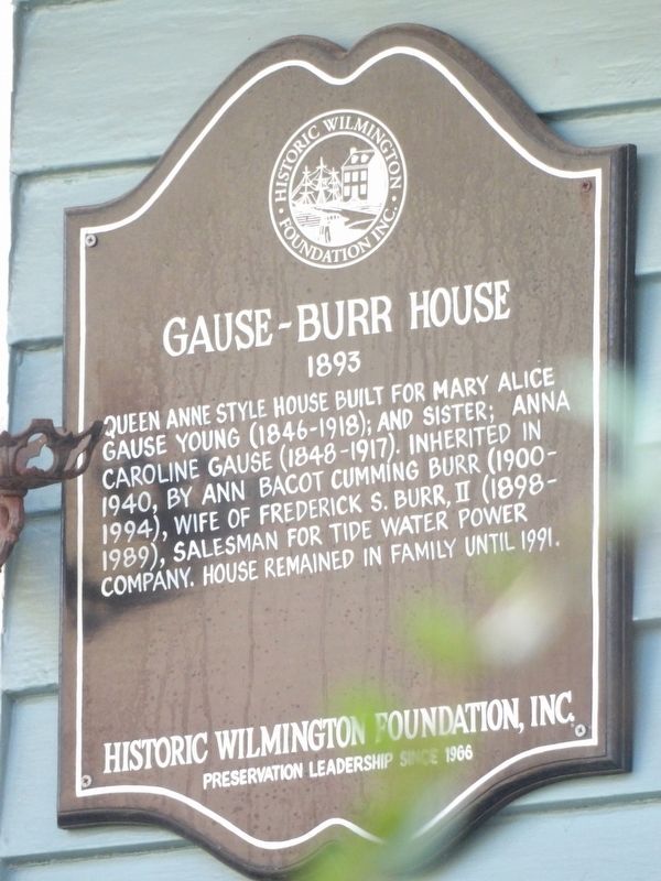 Gause-Burr House Marker. Click for full size. Gause-Burr House Marker image. Click for full size.
