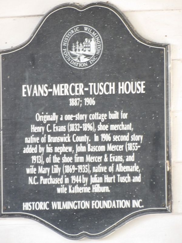Evans-Mercer-Tusch House Marker. Click for full size. Evans-Mercer-Tusch House Marker image. Click for full size.