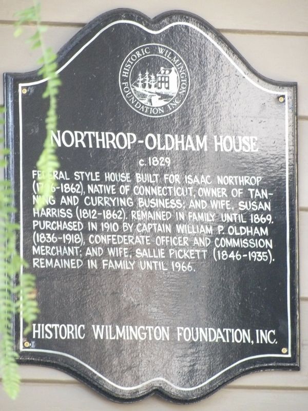 Northrop-Oldham House Marker. Click for full size. Northrop-Oldham House Marker image. Click for full size.