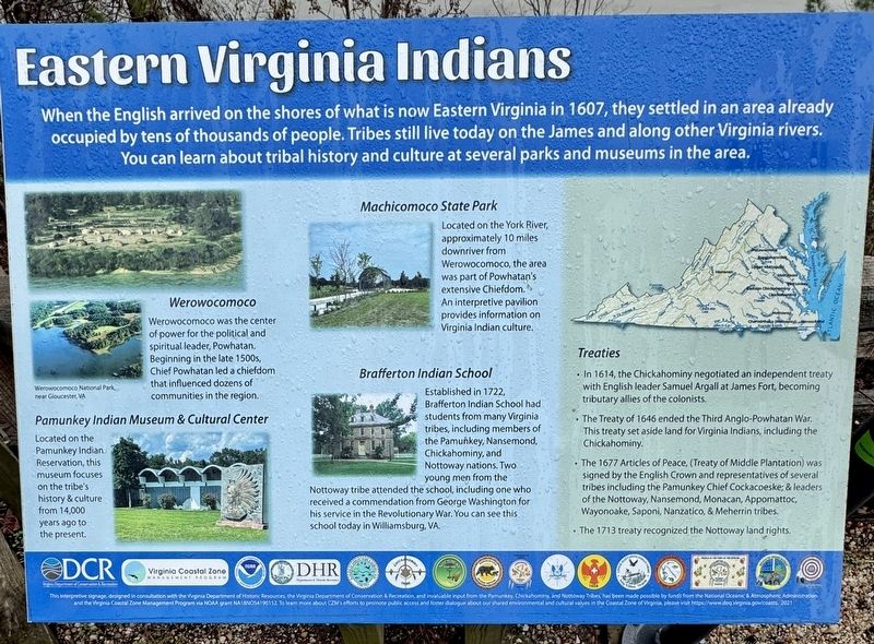 Eastern Virginia Indians Marker. Click for full size. Eastern Virginia Indians Marker image. Click for full size.
