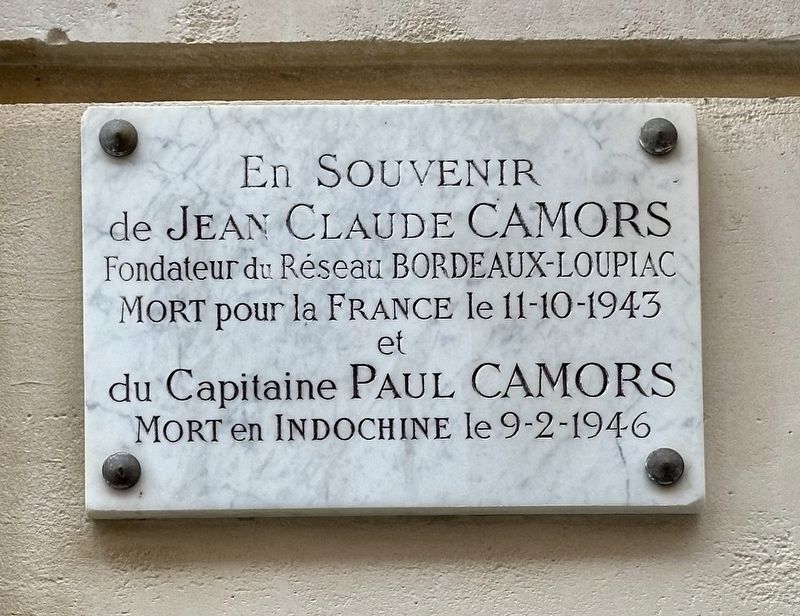 Jean Claude Camors and Paul Camors Memorial Marker image. Click for full size.
