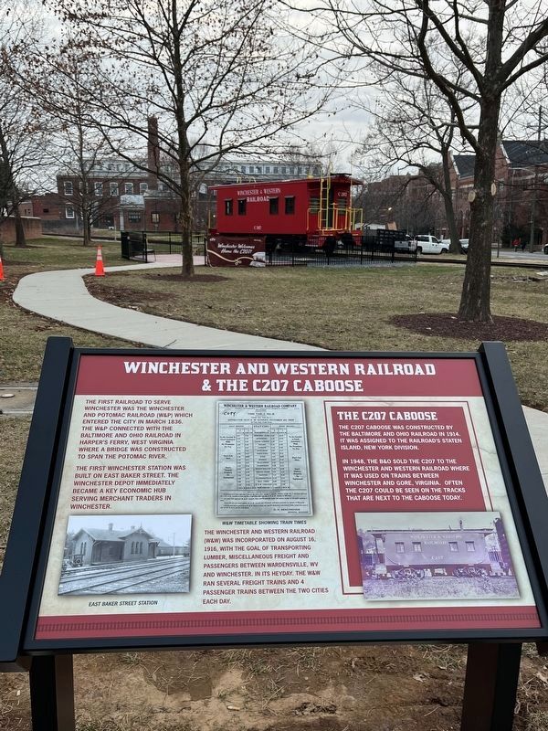 Winchester and Western Railroad & the C207 Caboose Marker image. Click for full size.