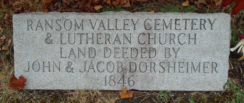 Ransom Valley Cemetery & Lutheran Church Marker image. Click for full size.