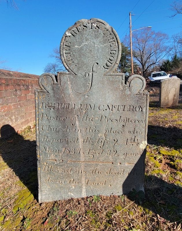 Rev. William C. McElroy Headstone. Click for full size. Rev. William C. McElroy Headstone image. Click for full size.