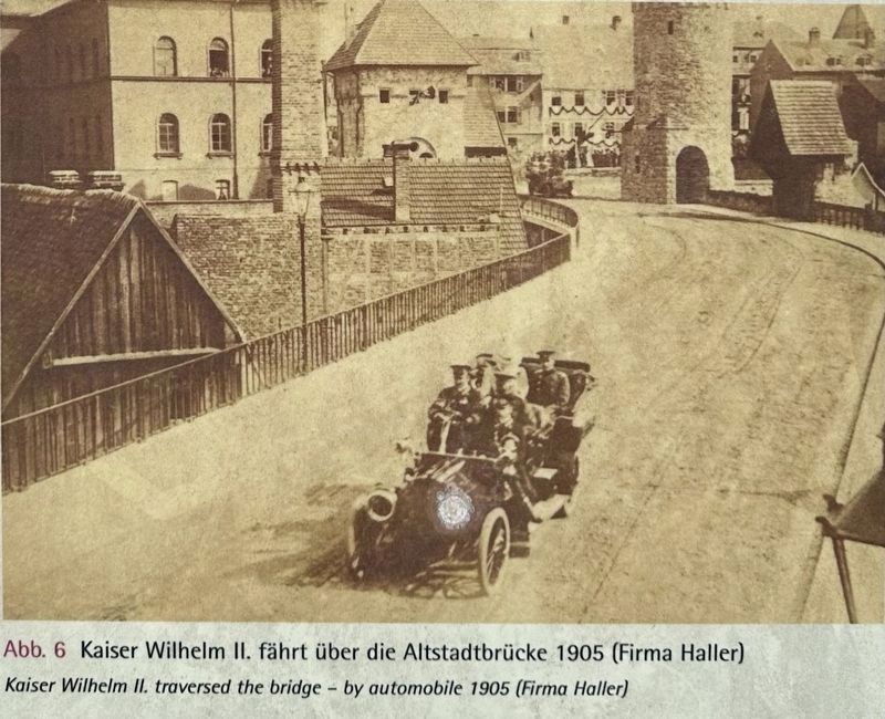 Kaiser Wilhelm crossing the bridge in 1905 image. Click for full size.