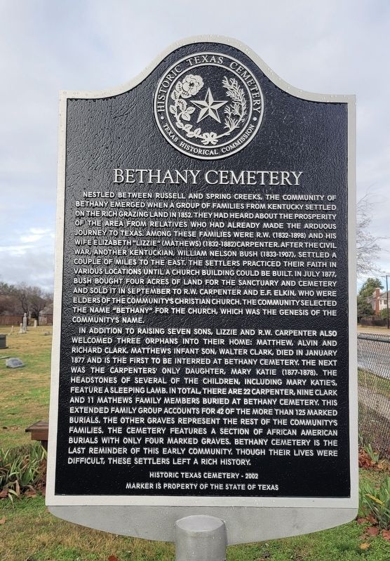 Bethany Cemetery Marker image. Click for full size.