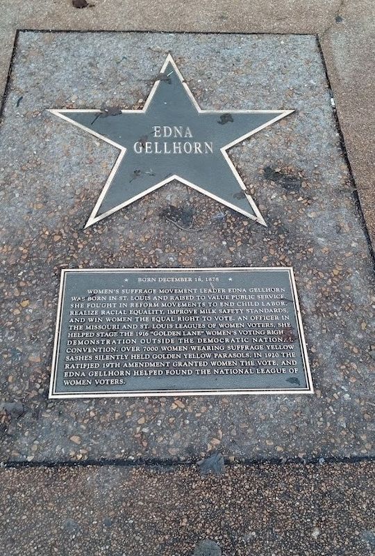 Edna Gellhorn Marker. Click for full size. Edna Gellhorn Marker image. Click for full size.
