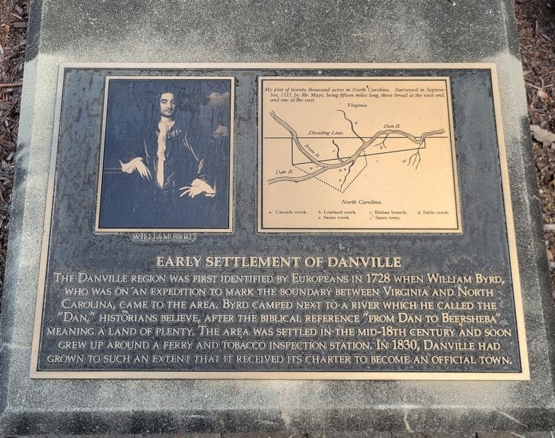 Early Settlement of Danville Marker. Click for full size. Early Settlement of Danville Marker image. Click for full size.