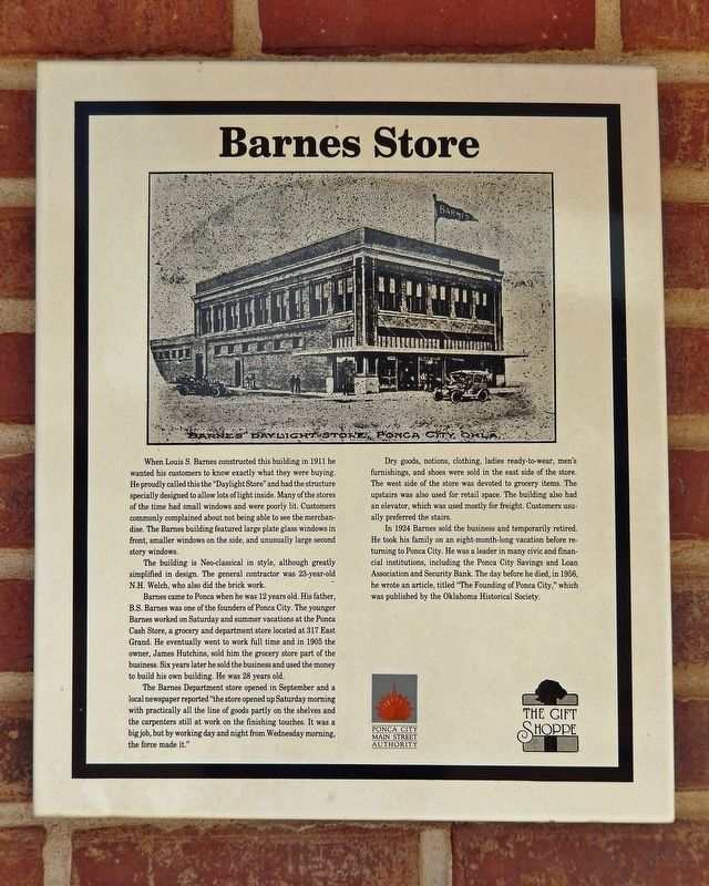 Barnes Store Marker. Click for full size. Barnes Store Marker image. Click for full size.